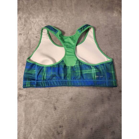 NIKE DRI-FIT L Blue Green RACER BACK SPORTS BRA - Picture 2 of 3